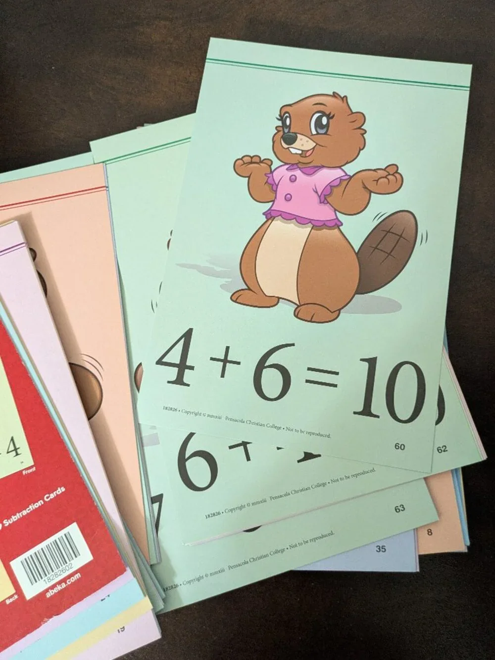 Abeka Addition and Subtraction Animal Flashcards